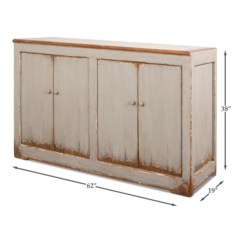 Rustic Country Painted Sideboard For Sale 4