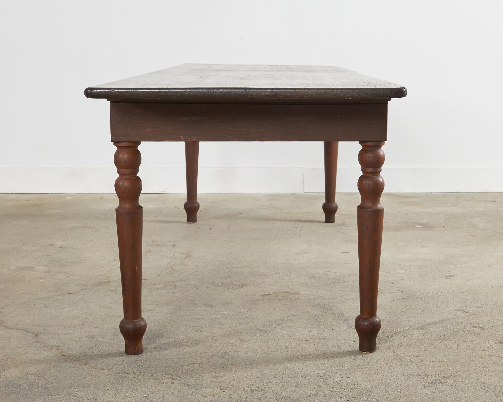 Rustic Country Pine American Farmhouse Dining Harvest Table 13