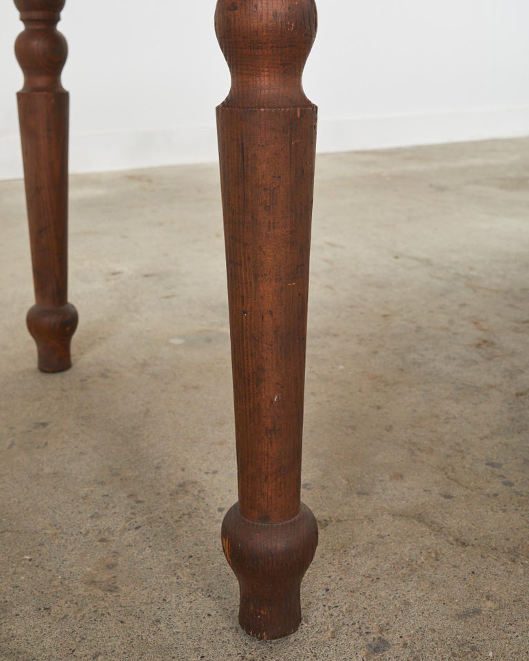 Rustic Country Pine American Farmhouse Dining Harvest Table at 1stDibs