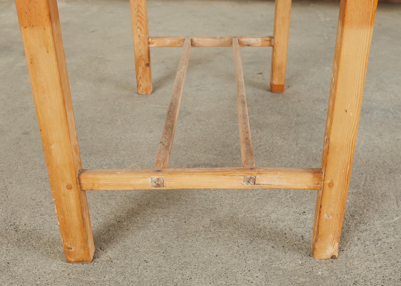 Rustic Country Pine Farmhouse Desk or Writing Table For Sale 3