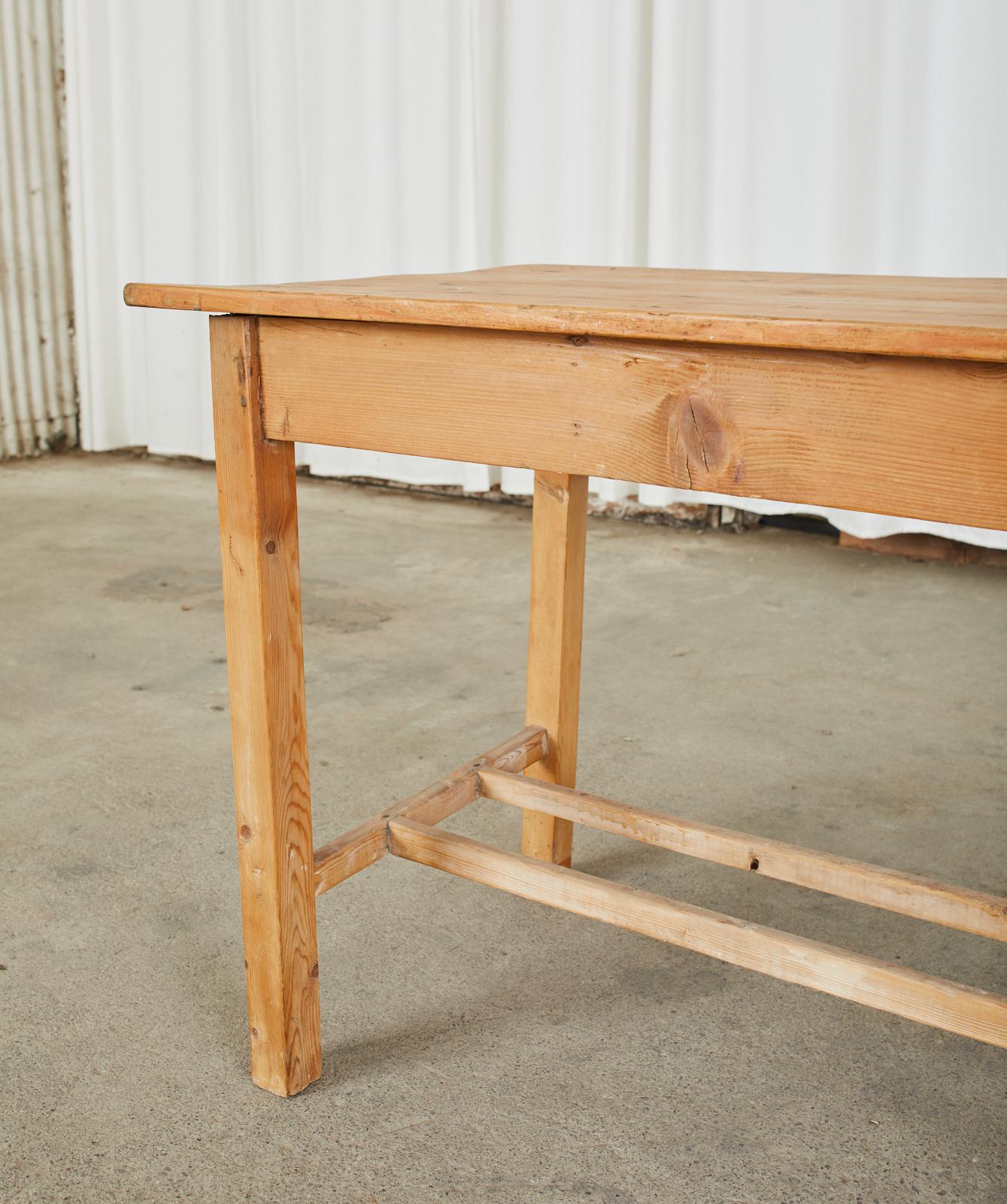Rustic Country Pine Farmhouse Desk or Writing Table For Sale 6