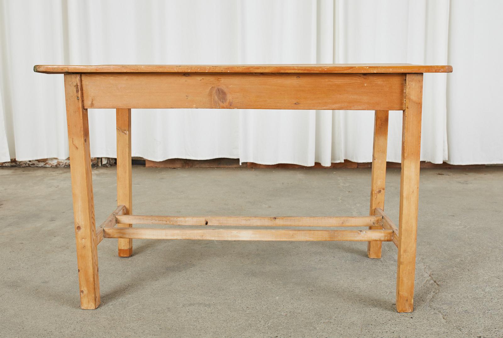 Rustic Country Pine Farmhouse Desk or Writing Table For Sale 8