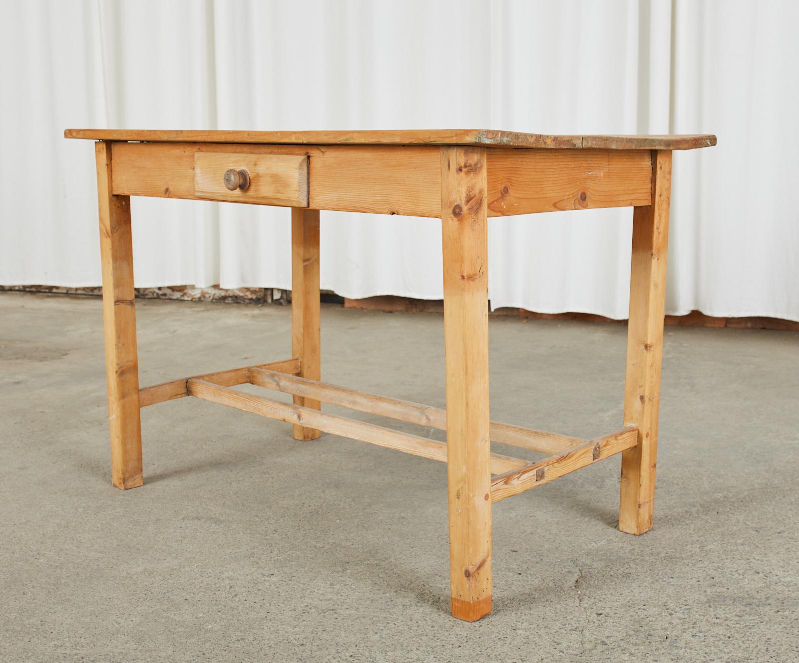 American Rustic Country Pine Farmhouse Desk or Writing Table For Sale