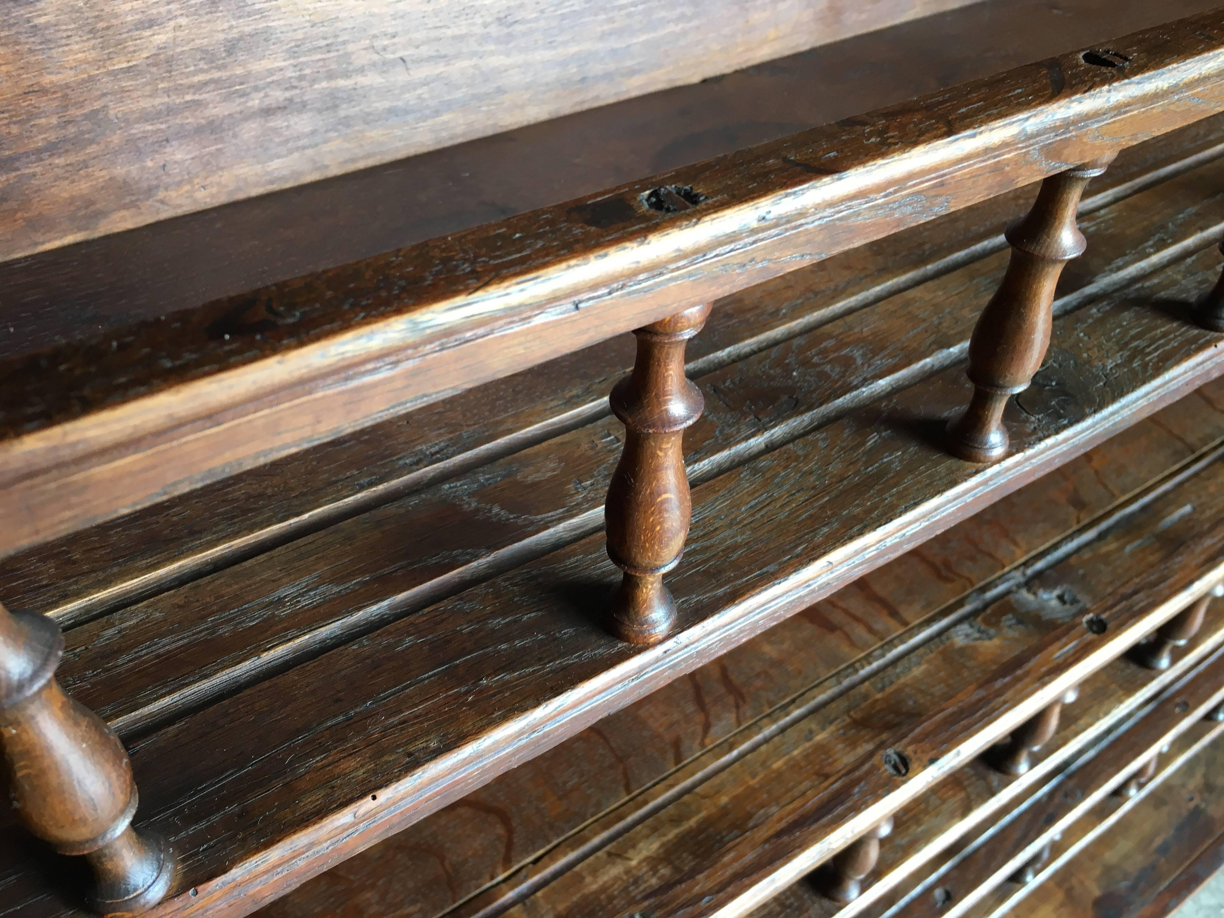 French Rustic Country Plate Rack or Bookshelf