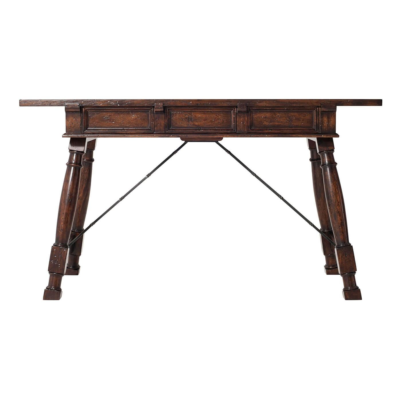 Rustic Country Style Writing Table In New Condition For Sale In Westwood, NJ