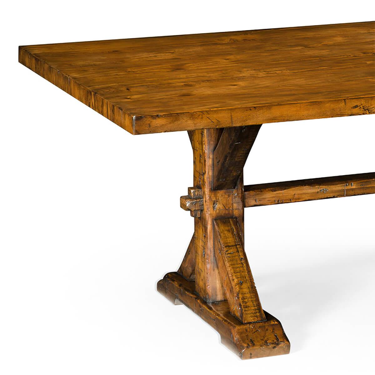 Vietnamese Rustic Country Walnut Dining Table For Sale