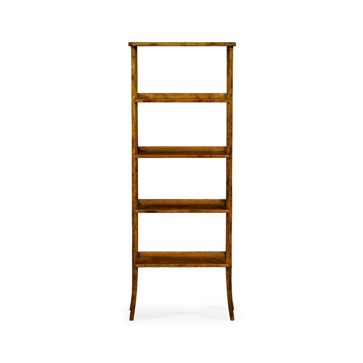 Vietnamese Rustic Country Walnut Etagere For Sale