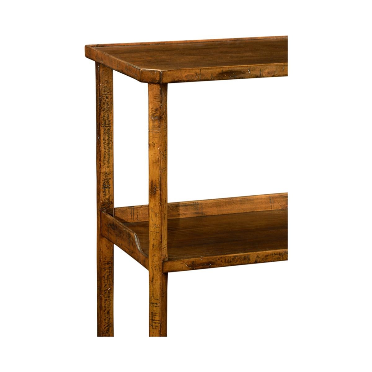 Rustic Country Walnut Etagere In New Condition For Sale In Westwood, NJ
