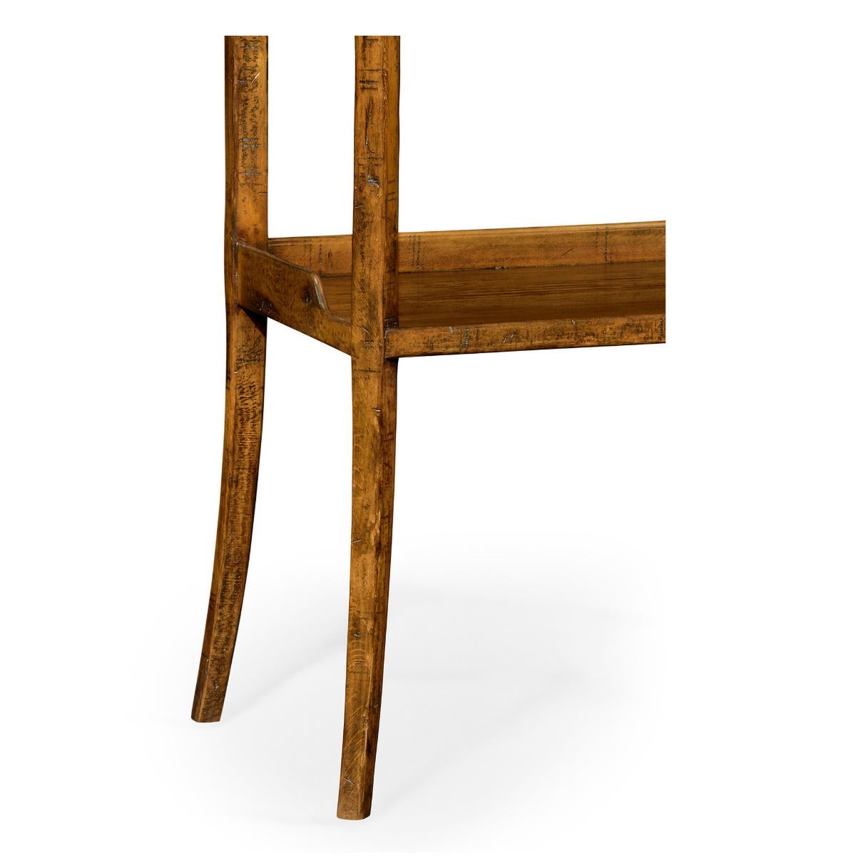 Contemporary Rustic Country Walnut Etagere For Sale