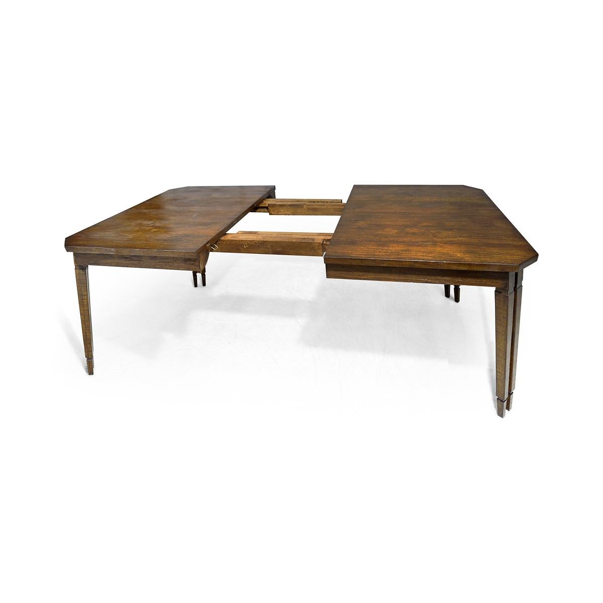 Rustic Country Walnut Extension Dining Table In New Condition For Sale In Westwood, NJ