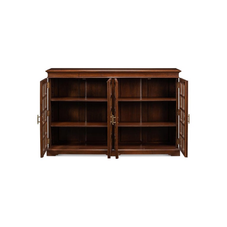 Rustic Country Walnut Low Bookcase For Sale at 1stDibs