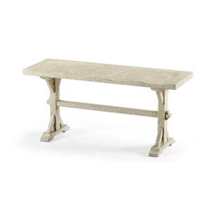 Rustic Country Whitewash Driftwood Bench