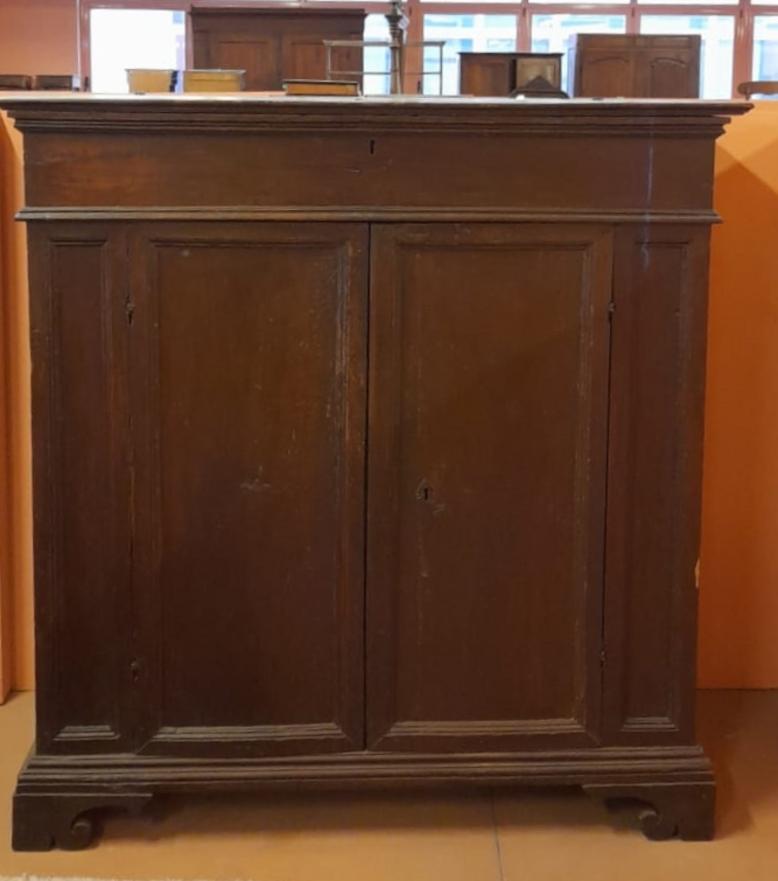 Rustic Credenza from the 1600′S in Walnut with Opening Door on the Top For Sale 4