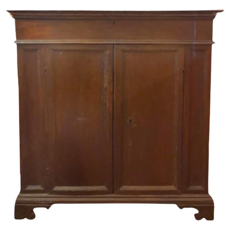 Rustic Credenza from the 1600′S in Walnut with Opening Door on the Top For Sale