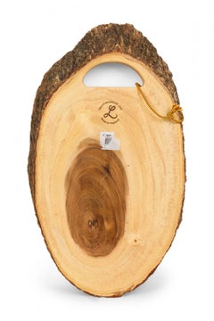 Rustic Cutting Board Tray with Bark Exterior