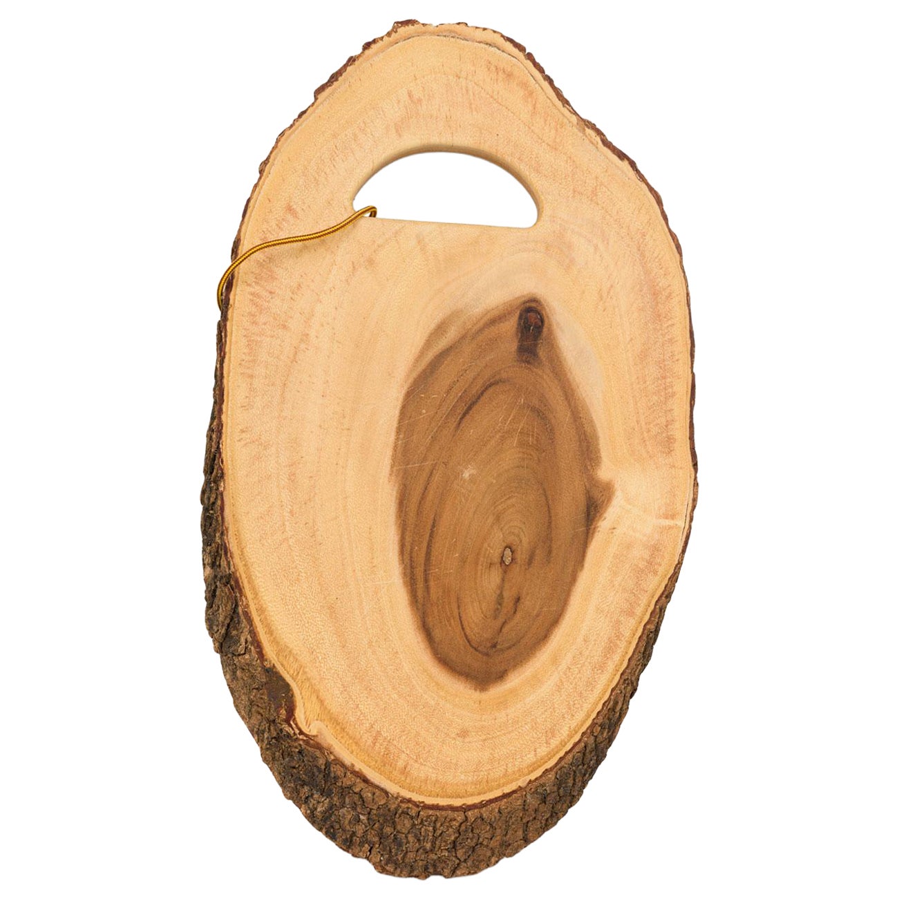 Rustic Cutting Board Tray with Bark Exterior in vendita