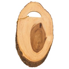 Rustic Cutting Board Tray with Bark Exterior