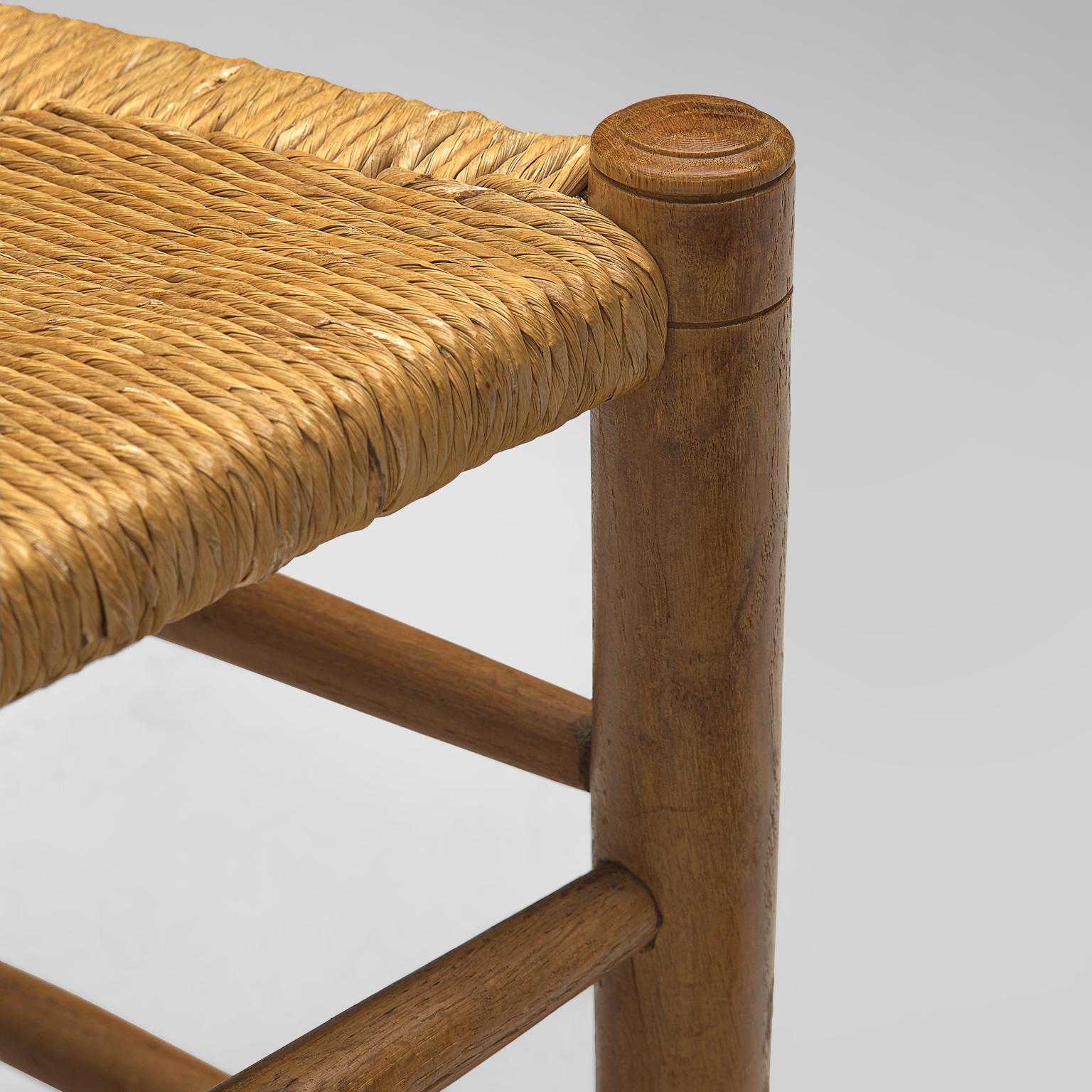 Sedie rustiche danesi in paglia e Oak In condizioni buone in vendita a Waalwijk, NL