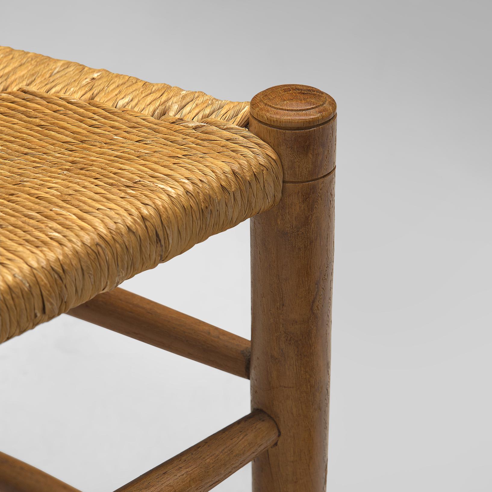Rustic Danish Chairs in Straw and Oak For Sale 1