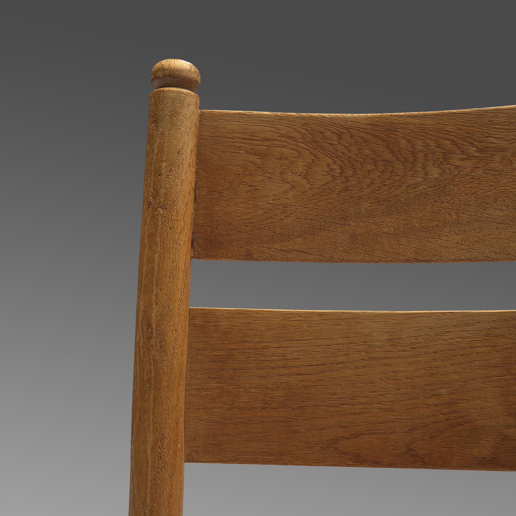 Rustic Danish Chairs in Straw and Oak For Sale 3