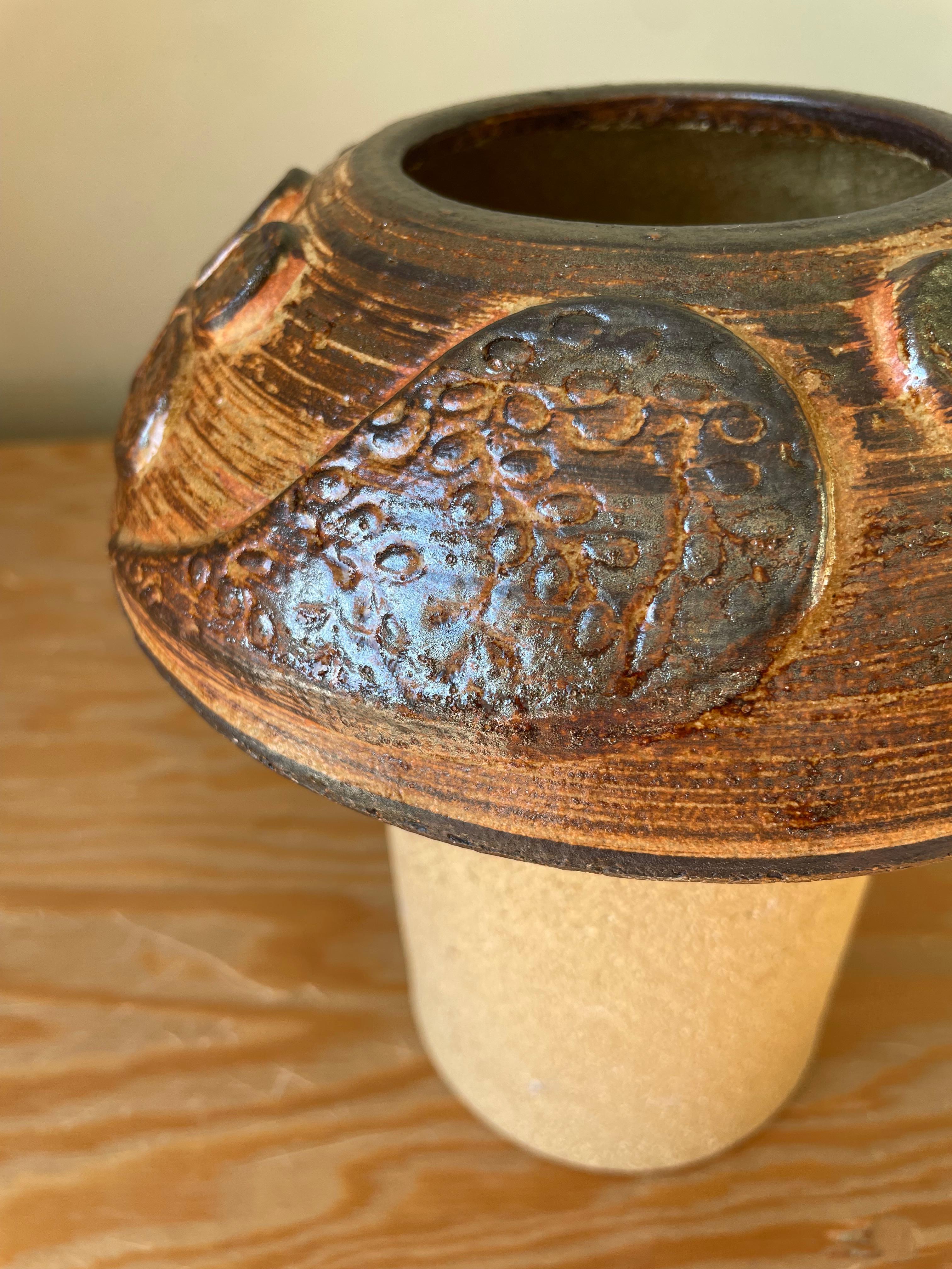 20th Century Haico Nitzsche Rustic Danish Modern Stoneware Vase, 1970s For Sale