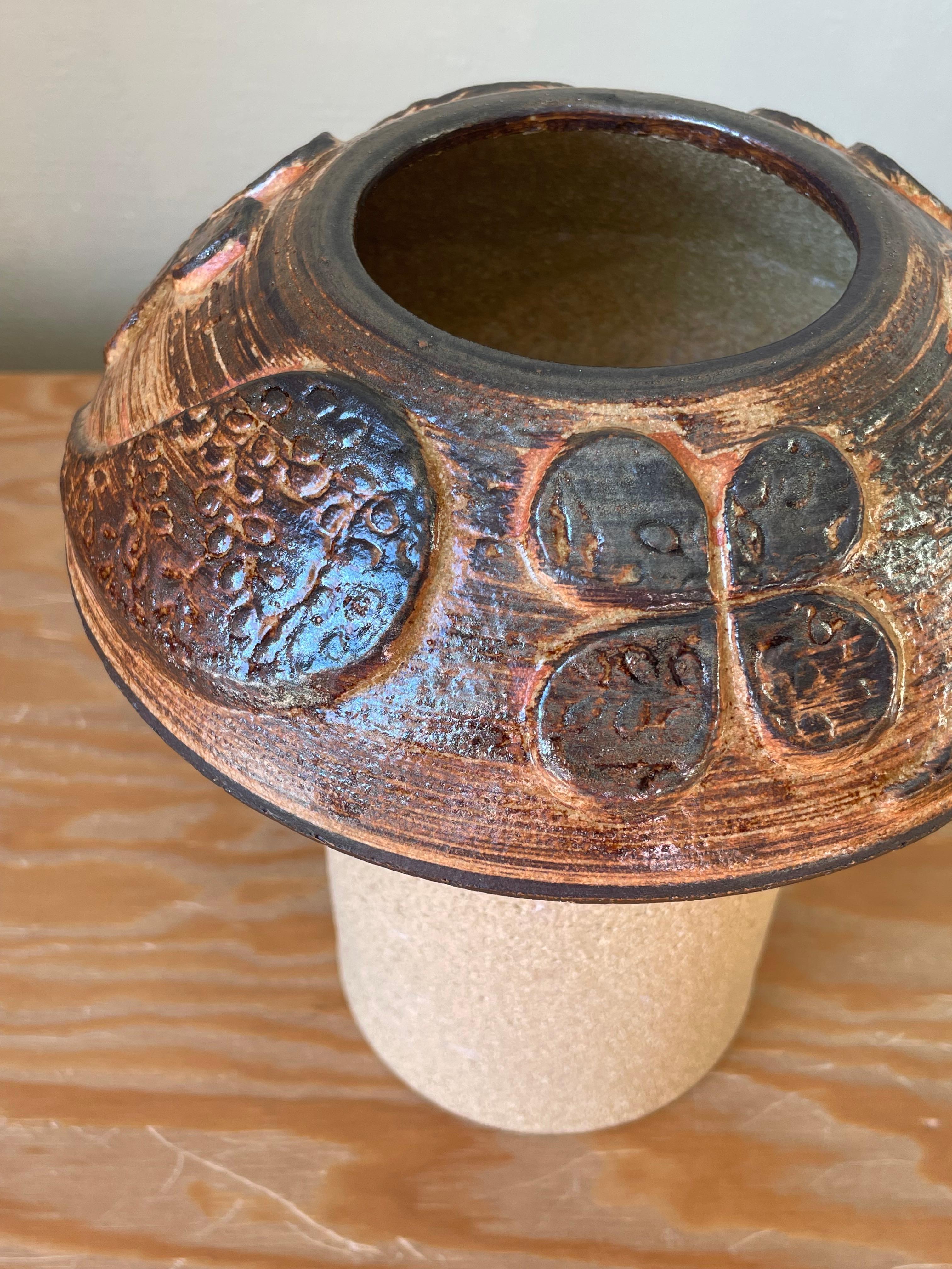 Haico Nitzsche Rustic Danish Modern Stoneware Vase, 1970s For Sale 2
