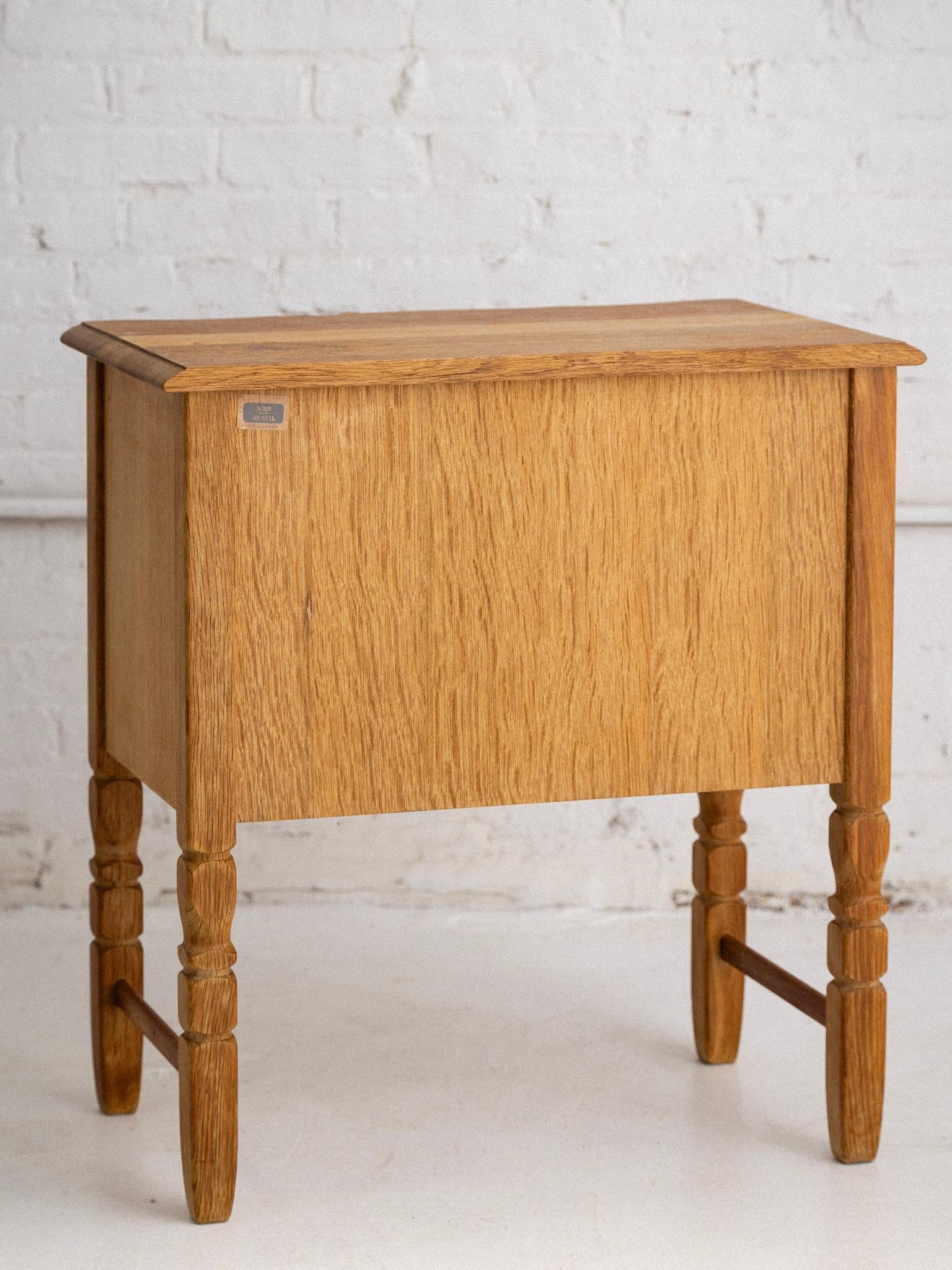 Rustic Danish Modern Oak Nightstand 6