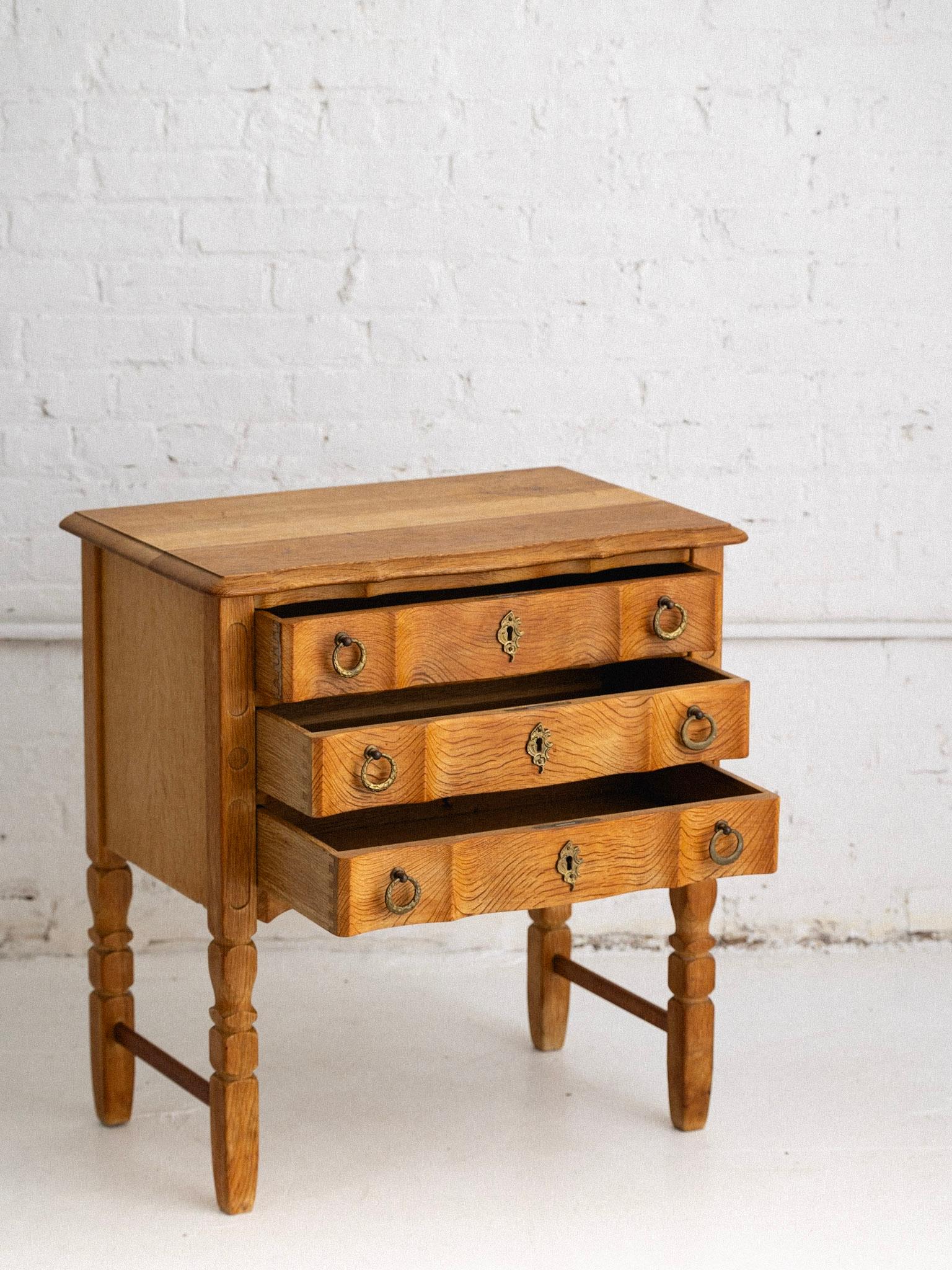 20th Century Rustic Danish Modern Oak Nightstand