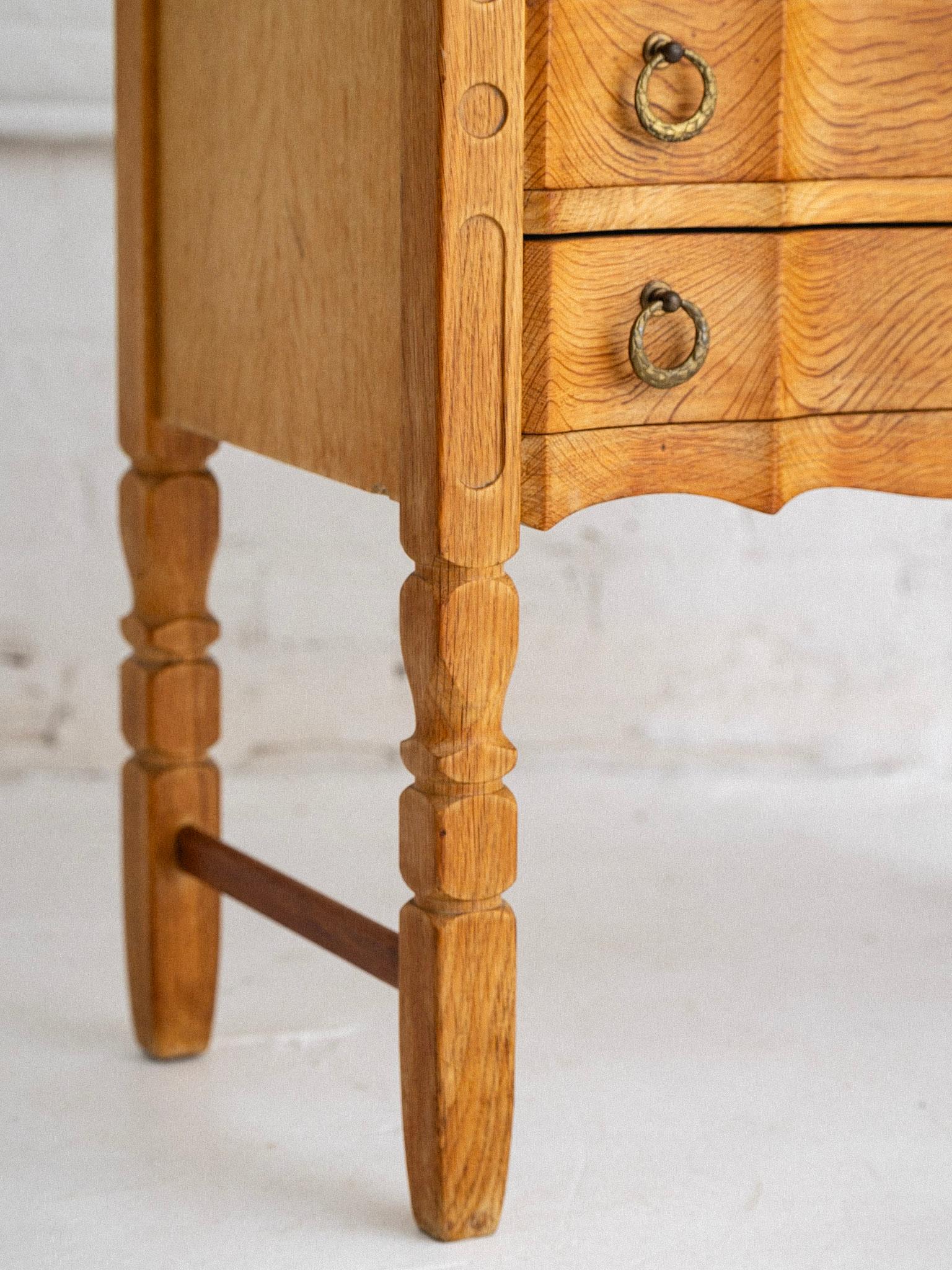 Rustic Danish Modern Oak Nightstand 1