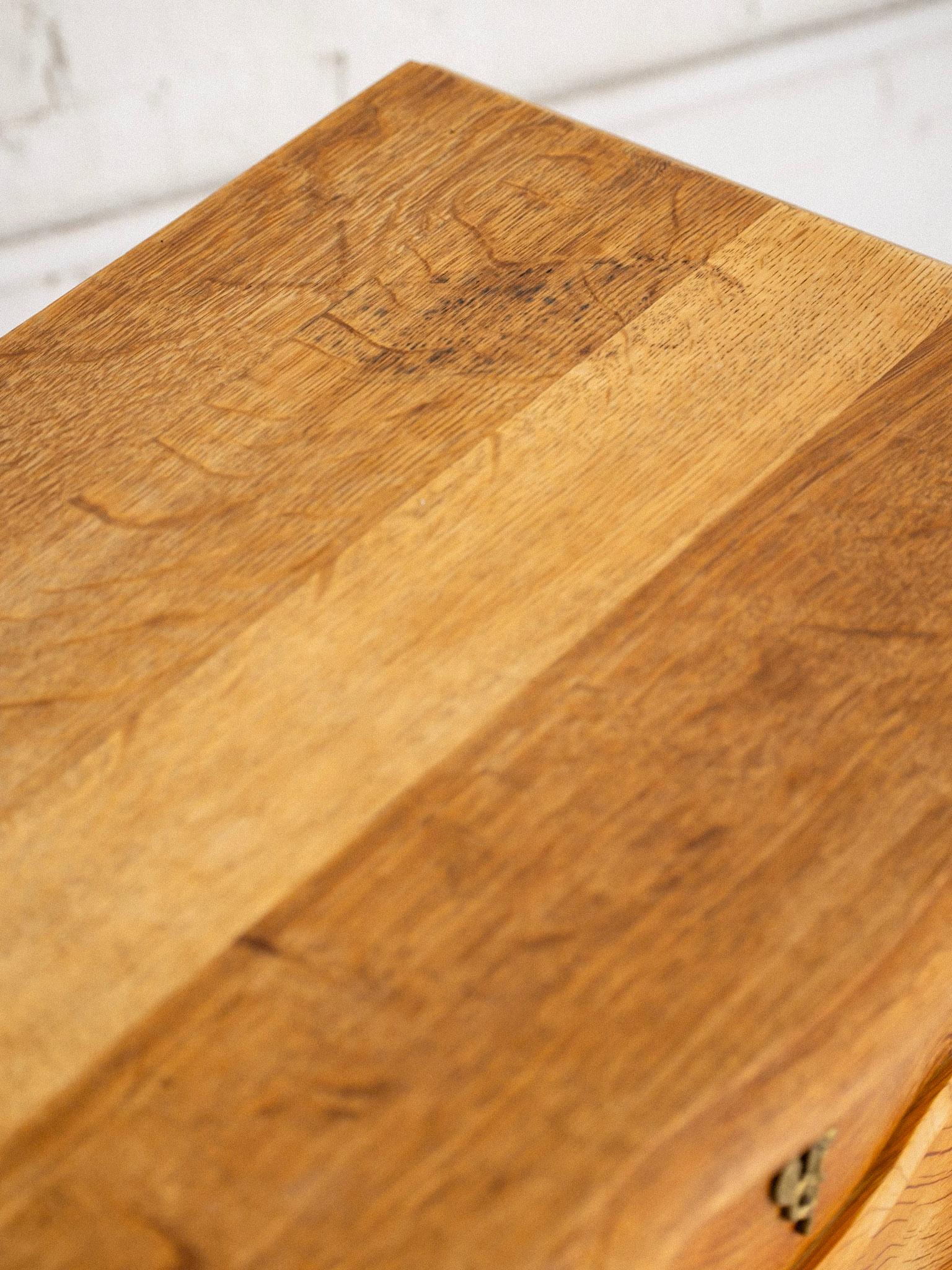 Rustic Danish Modern Oak Nightstand 3