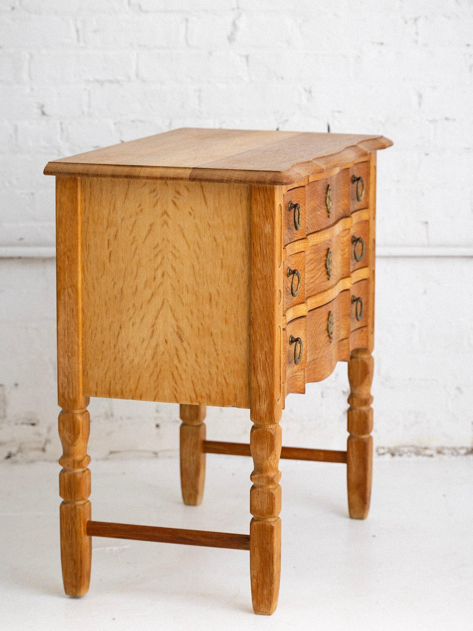 Rustic Danish Modern Oak Nightstand 4