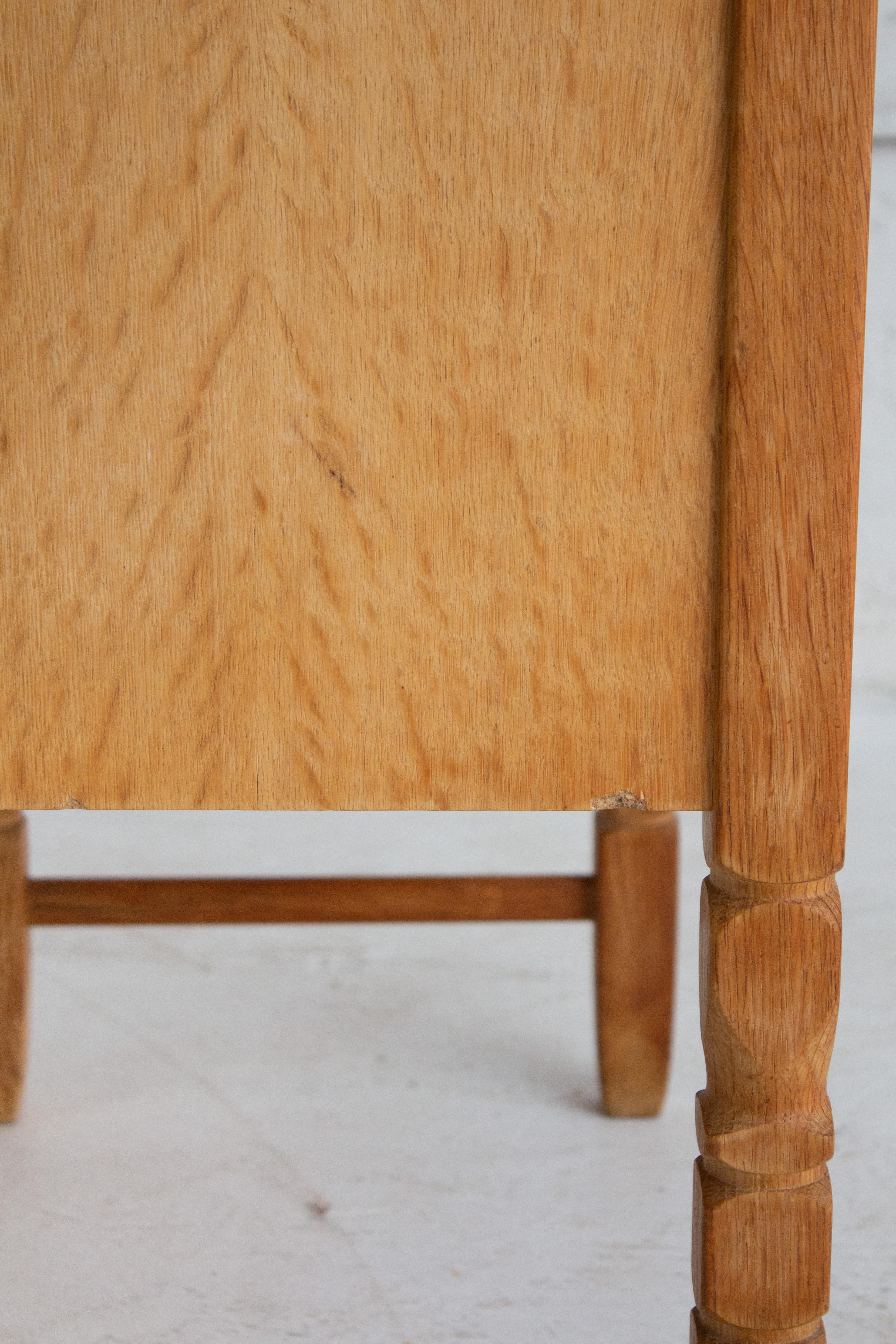Rustic Danish Modern Oak Nightstand 5