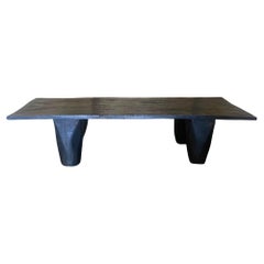 Rustic Dark Coffee Table With Conical Legs