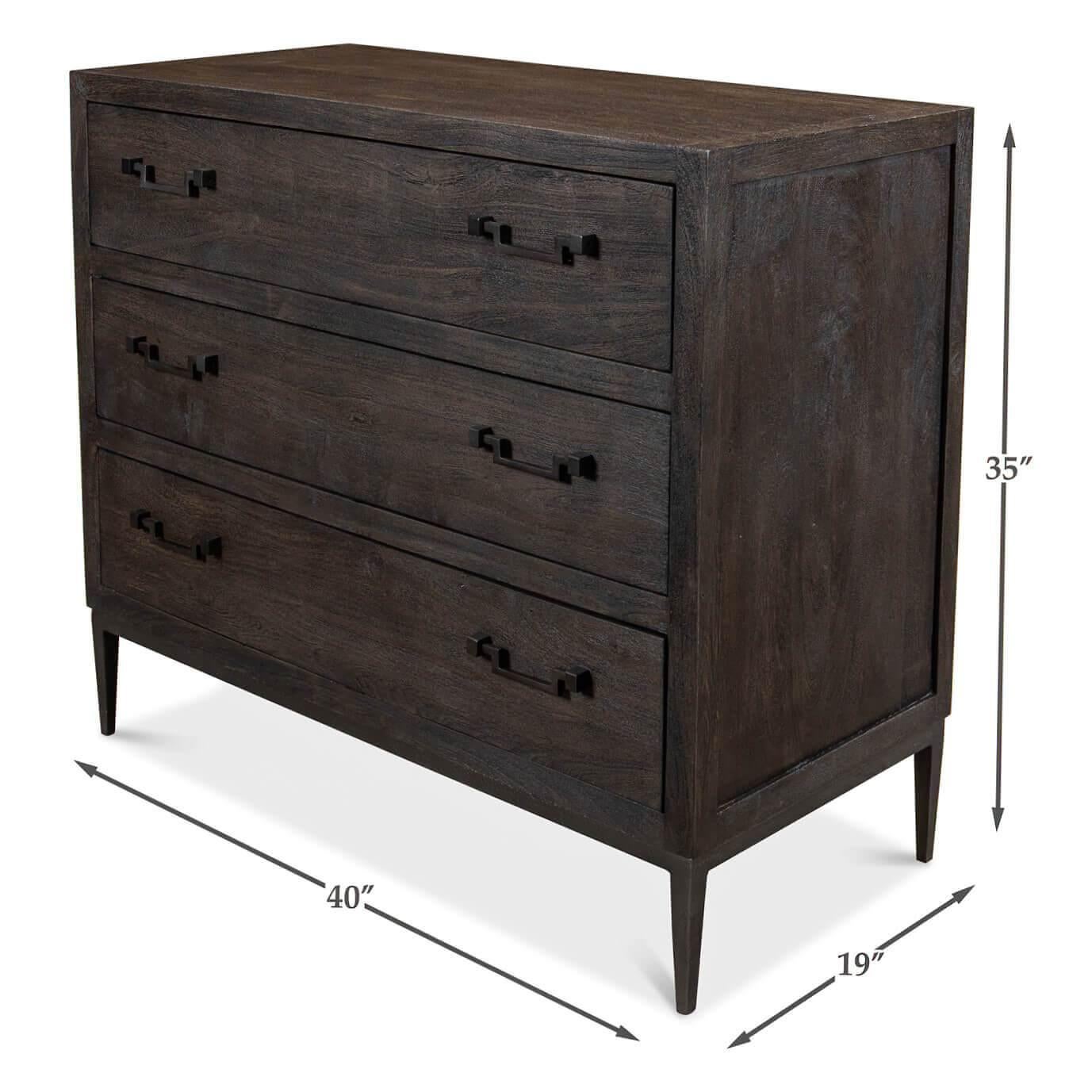 Asian Rustic Dark Grey Chest of Drawers