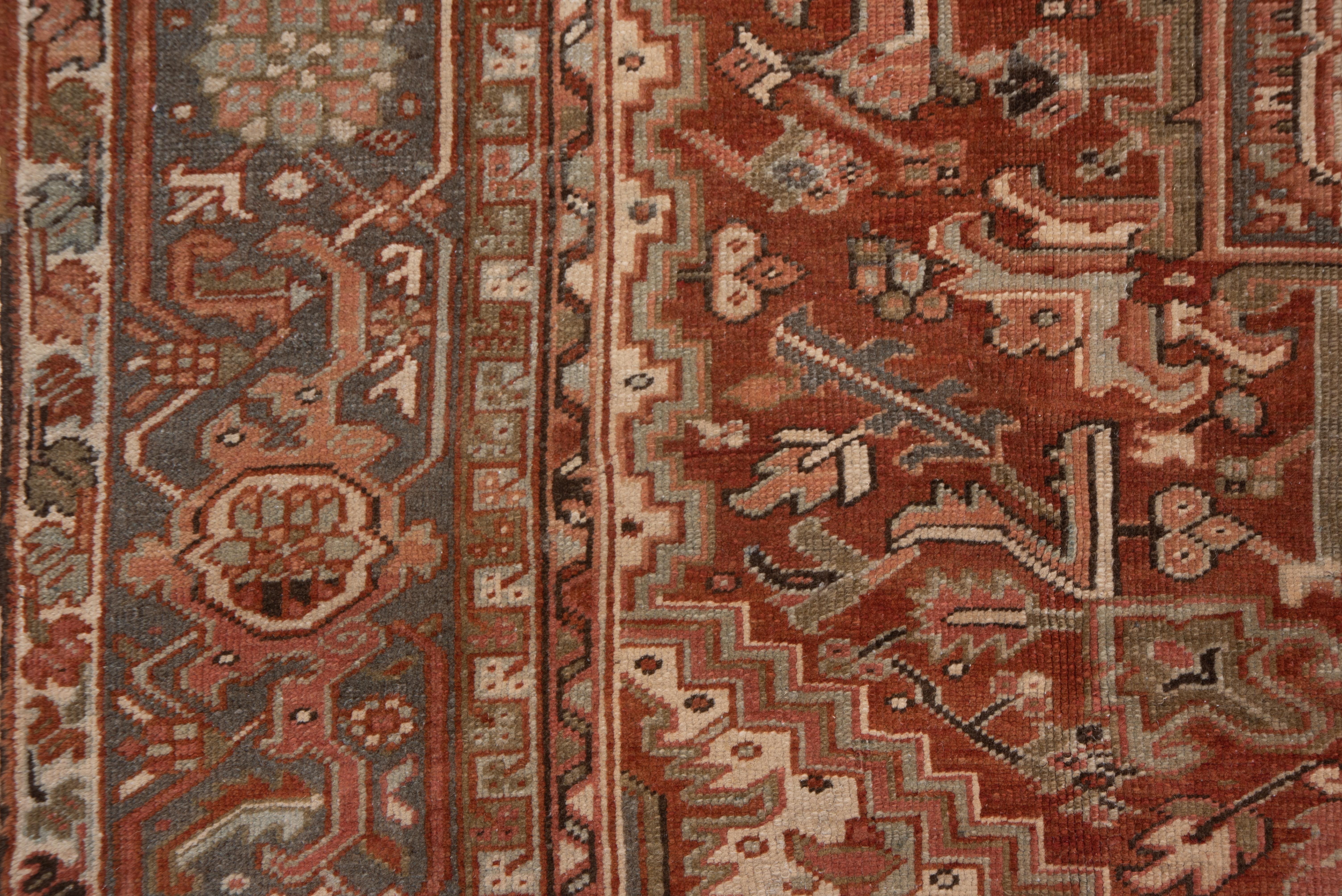 Heriz Serapi Rustic Dark Red Persian Heriz Carpet For Sale