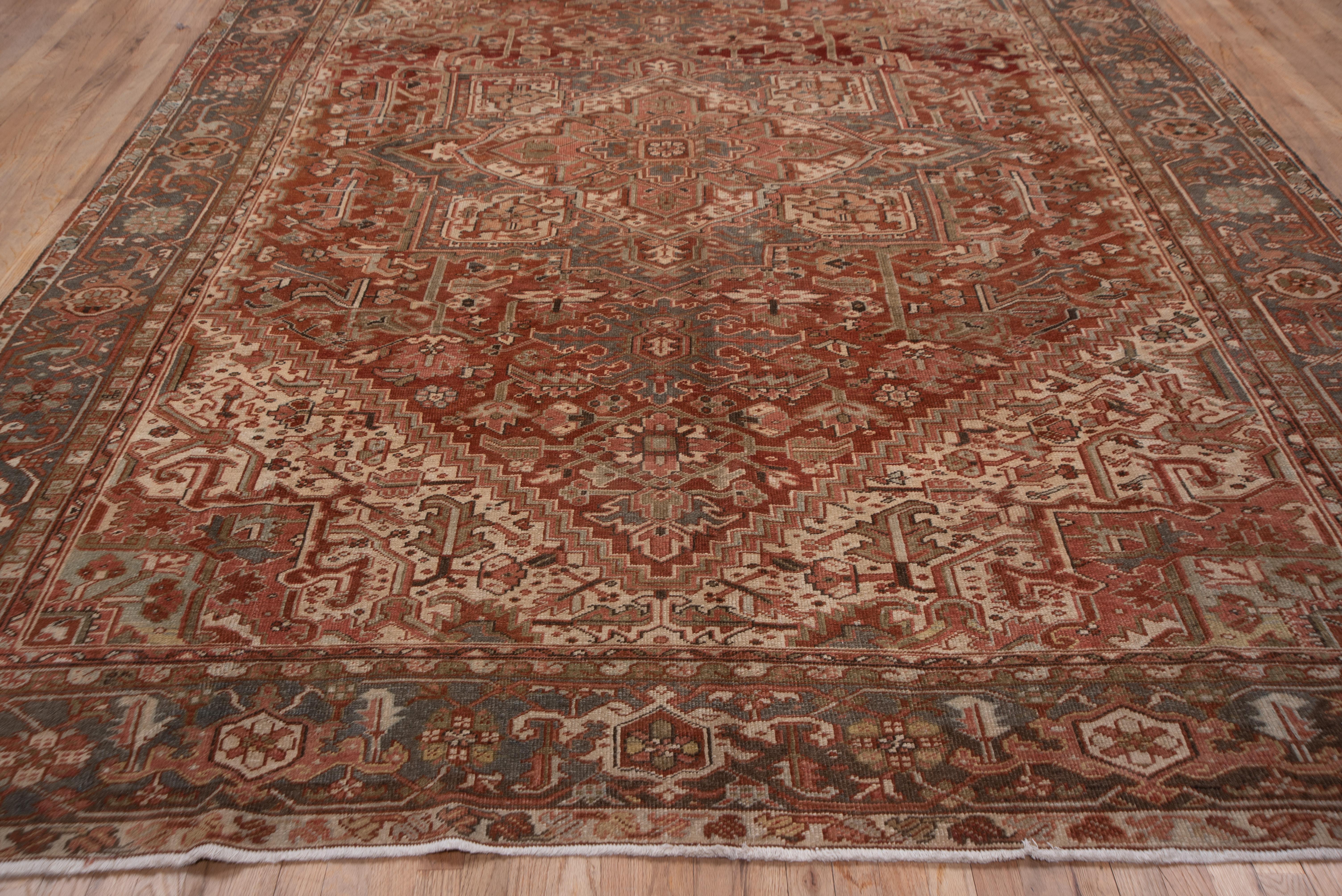 20th Century Rustic Dark Red Persian Heriz Carpet For Sale