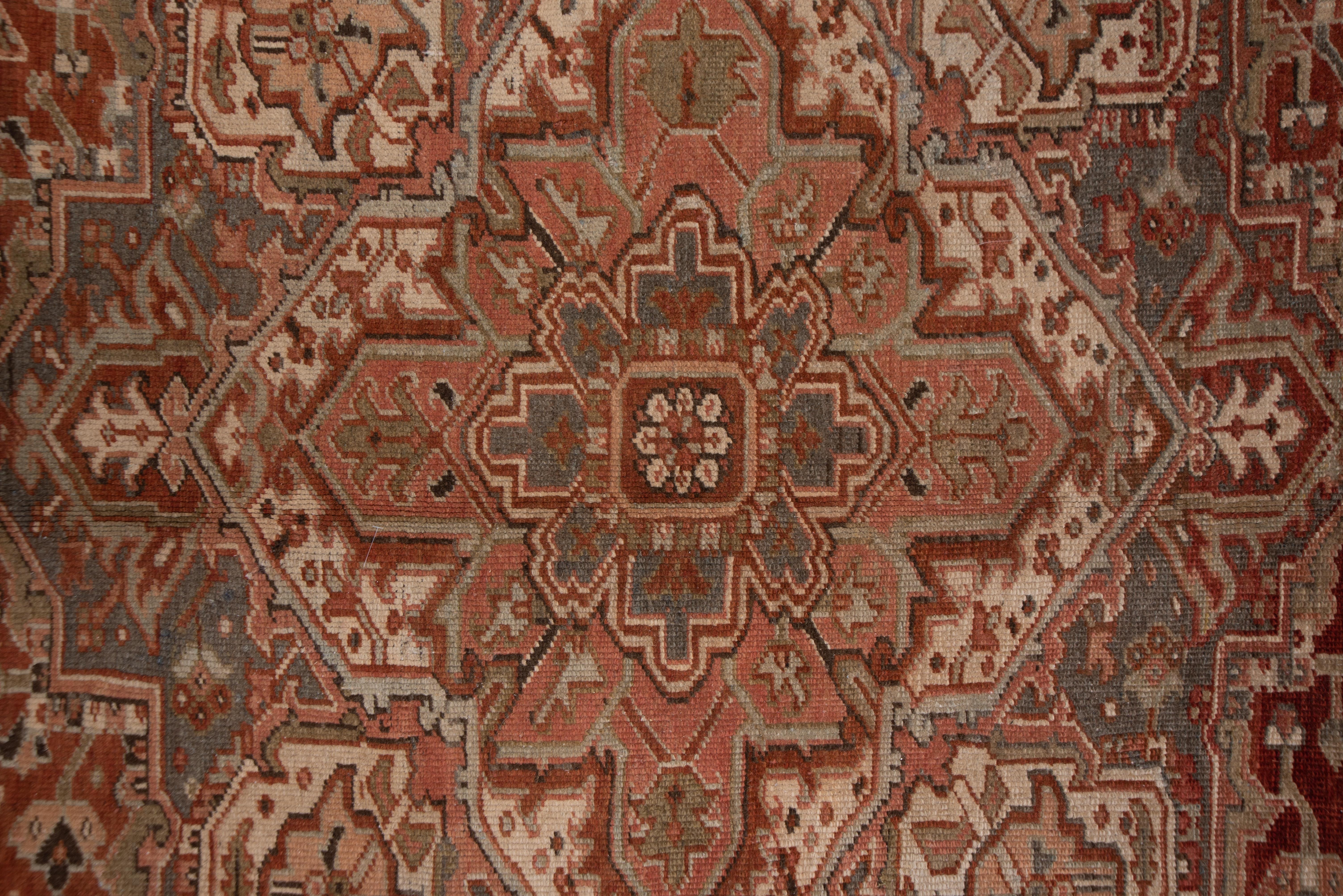 Wool Rustic Dark Red Persian Heriz Carpet For Sale