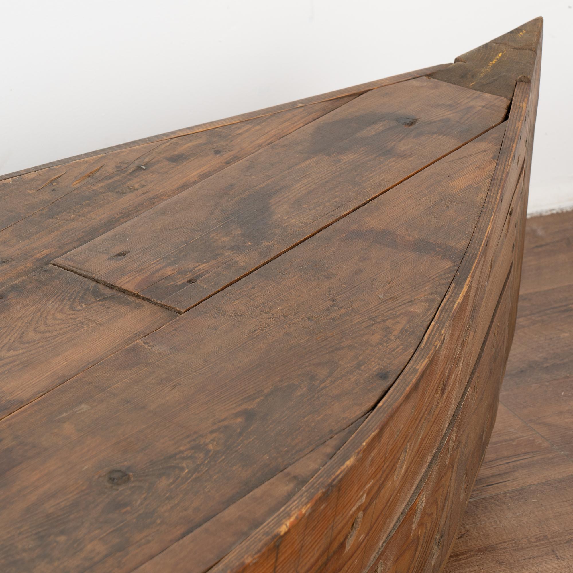 Rustic Decorative Model Boat With Holes For Fishing or Large Creel, circa 1940 For Sale 4