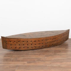 Rustic Decorative Model Boat With Holes For Fishing or Large Creel, circa 1940
