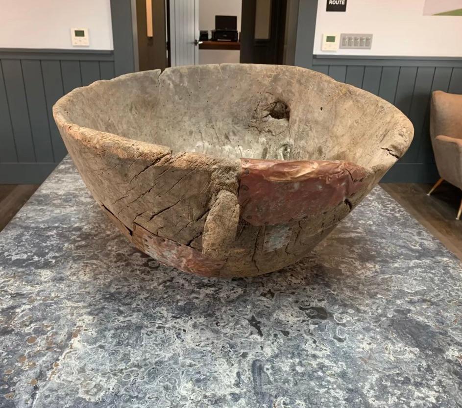 Very rustic decorative wooden bowl