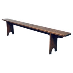 Rustic Design Solid Oak Side Bench, 1930s, France