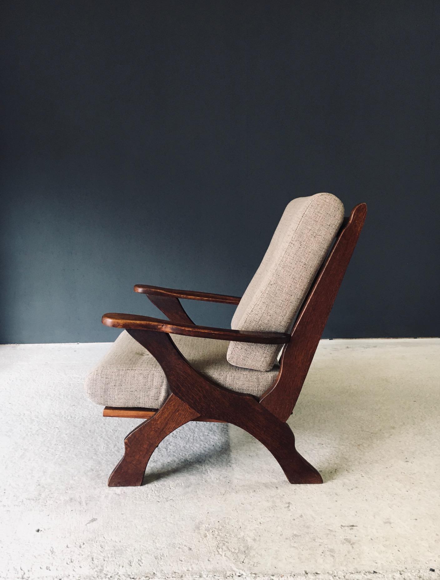 Rustic Design X Frame Lounge Chairs, Belgien 1950er Jahre im Angebot 3