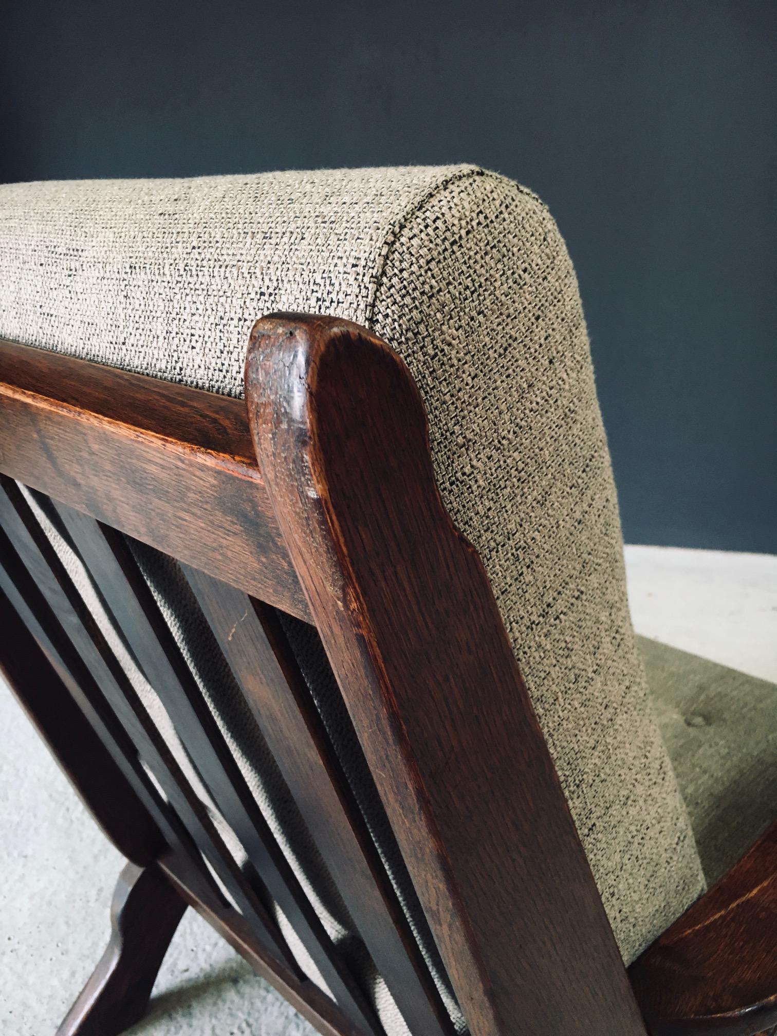 Rustic Design X Frame Lounge Chairs, Belgien 1950er Jahre im Angebot 8