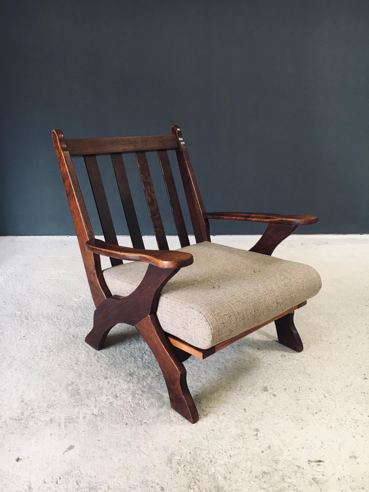 Rustic Design X Frame Lounge Chairs, Belgien 1950er Jahre im Angebot 11