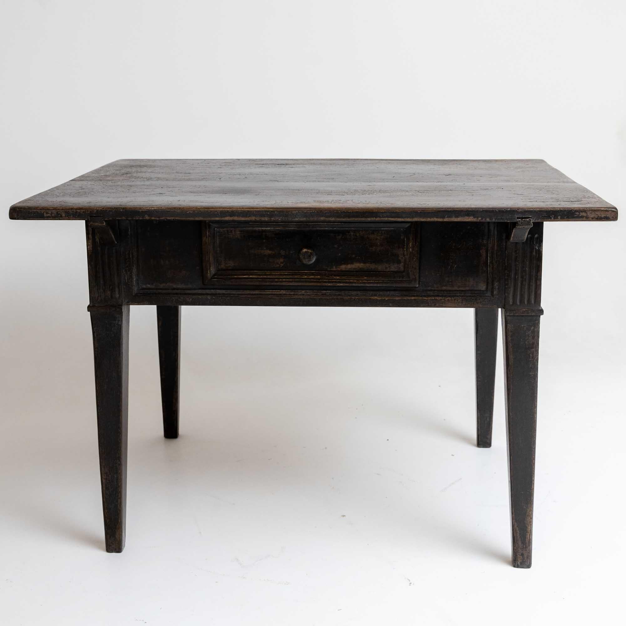 Hand-Painted Rustic Dining Table, 19th Century For Sale