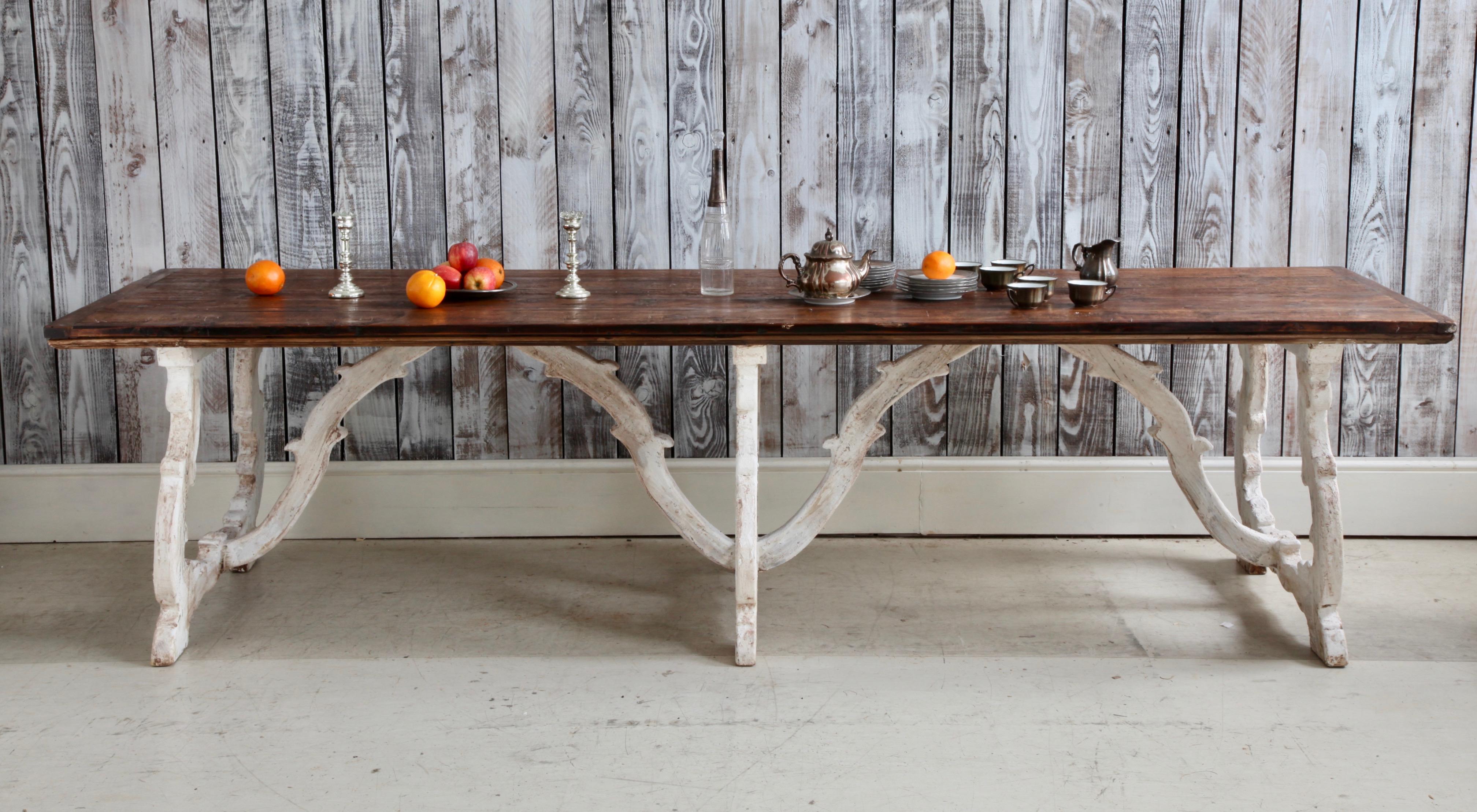 Italian Country House Dining Table From Tuscany, Italy