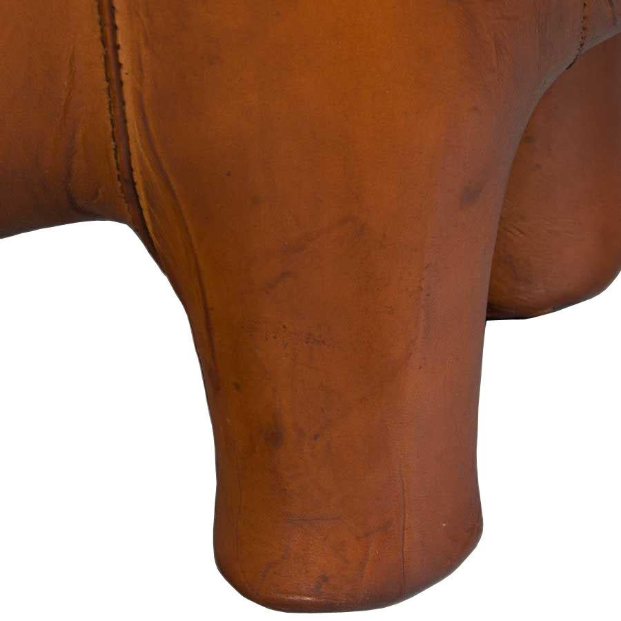 Rustic Distressed Leather Pig Footstool Ottoman (21. Jahrhundert und zeitgenössisch) im Angebot