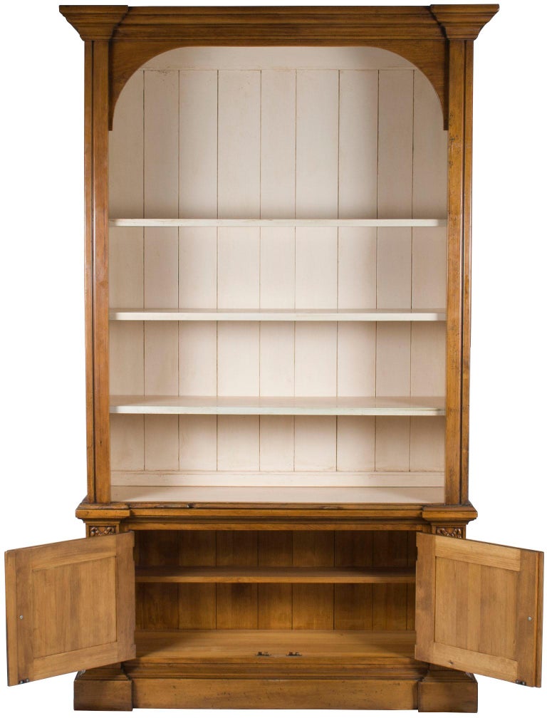 Rustic Distressed Pine Tall Open Bookcase Bookshelf For Sale at 1stDibs