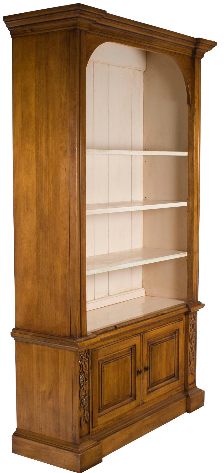 The arched opening on this tall bookcase provides an elegant space for display of just about anything! Made from a combination of classic English design and stunning rustic pine wood, this bookcase is sure to look stunning in any home or office