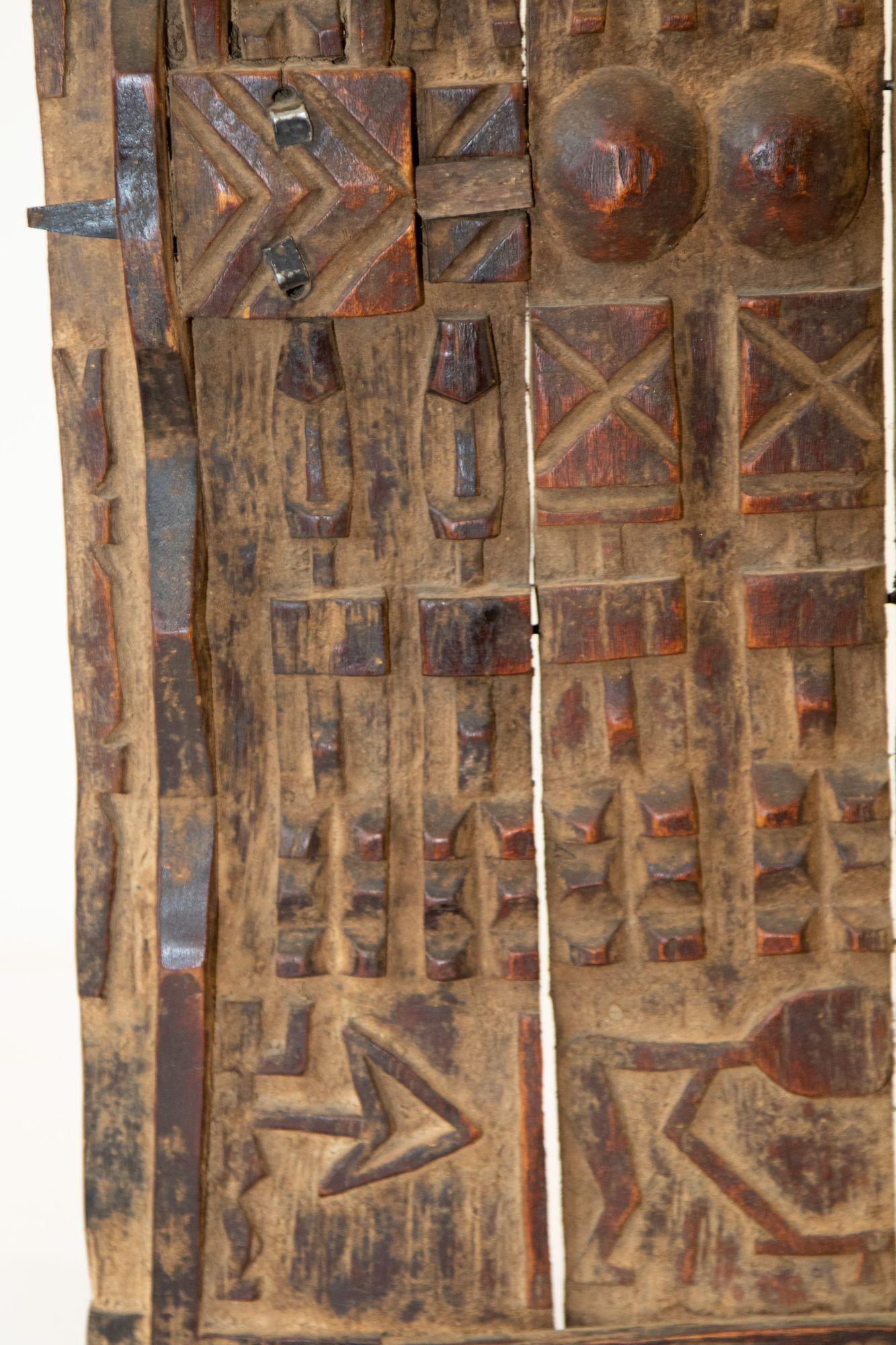 Rustic Dogon Style African Granary Door Mounted Sculpture 3